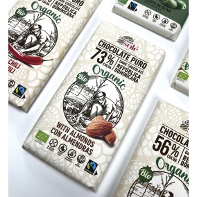 Chocolates Solé - 73% ciocolată neagră organică cu migdale 150g